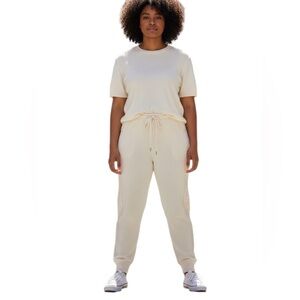 Polo Ralph Lauren Cozy Fleece Cream Cable Knit Sides Sweats Casual Joggers New